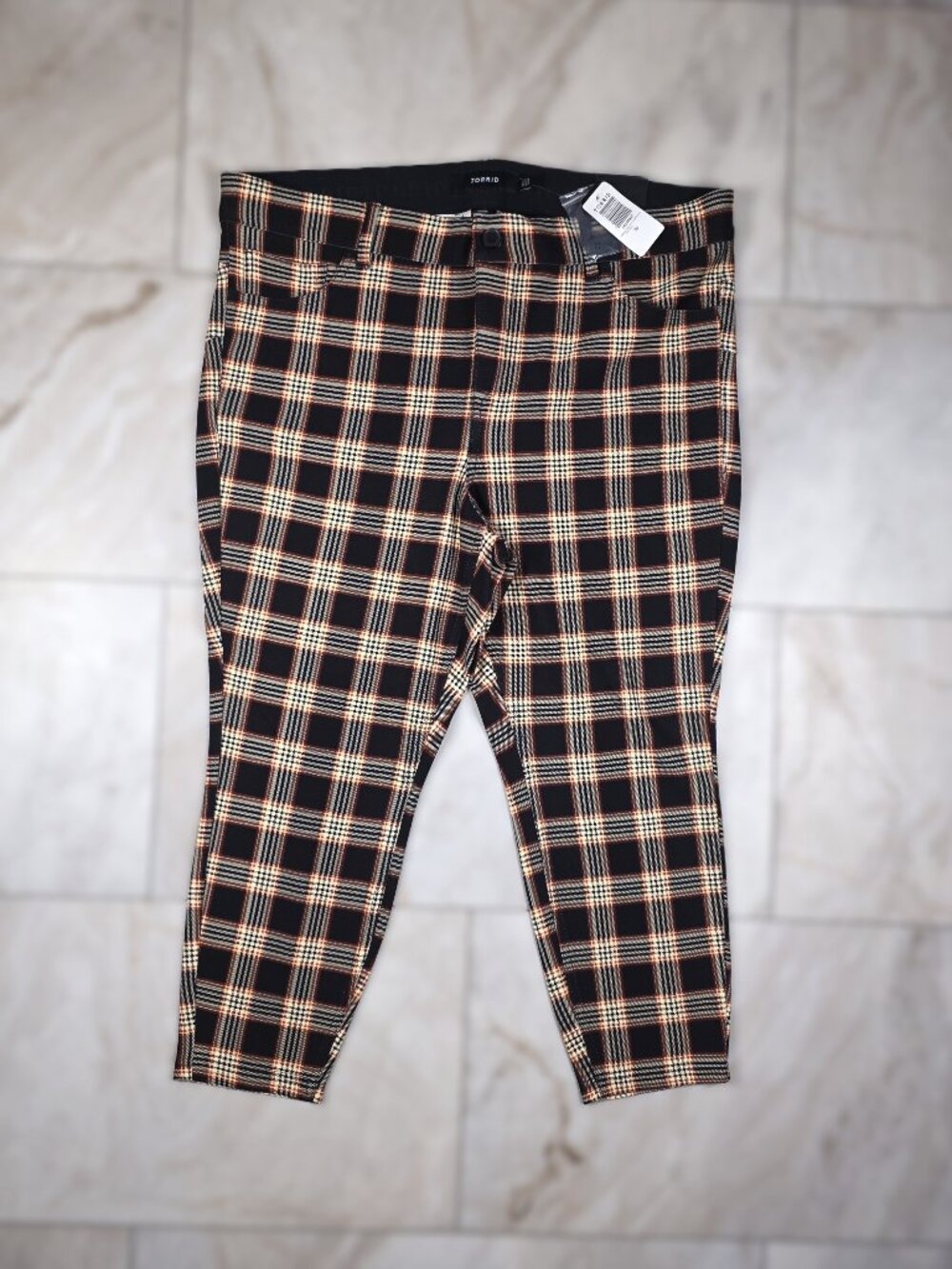 Torrid Bombshell Skinny Ponte Plaid Celine Pants 20 Short NWT